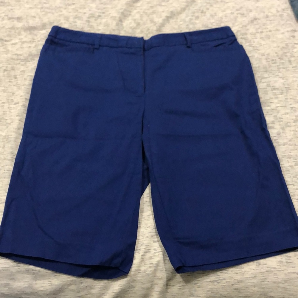 Royal Blue Cotton Bermuda Shorts